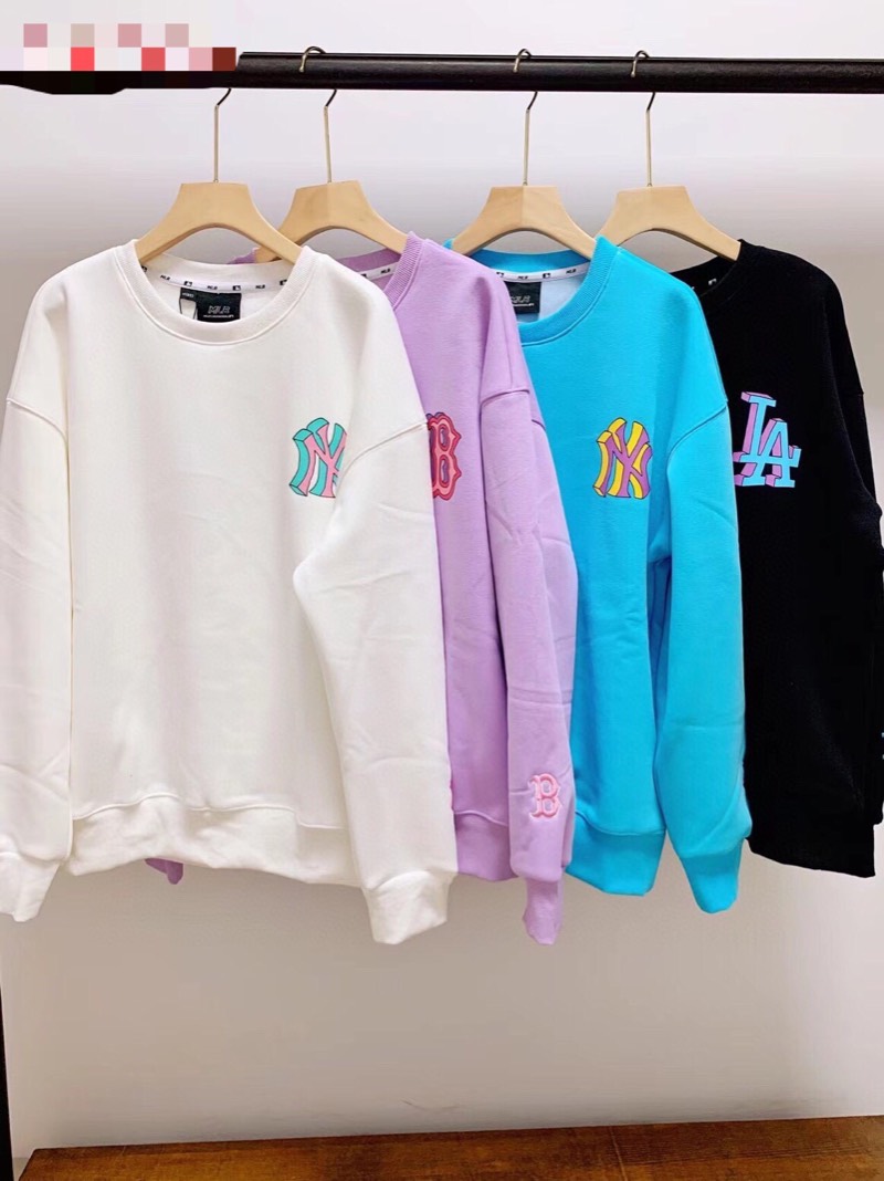 一件代发 2022年冬季新款mlb like卫衣樱桃冰激凌圆领加厚水貂绒卫衣