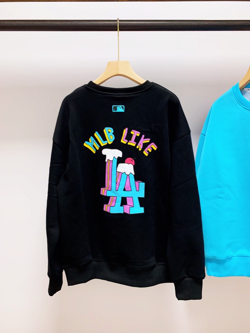一件代发 2022年冬季新款mlb like卫衣樱桃冰激凌圆领加厚水貂绒卫衣