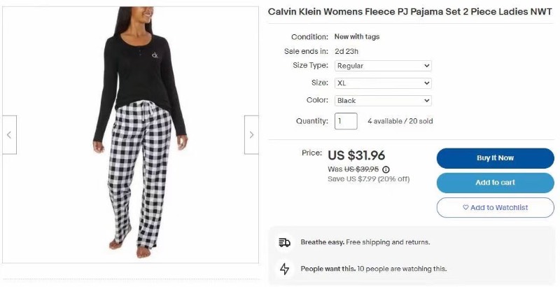 Calvin Klein Womens Fleece PJ Pajama Set 2 Piece Ladies NWT